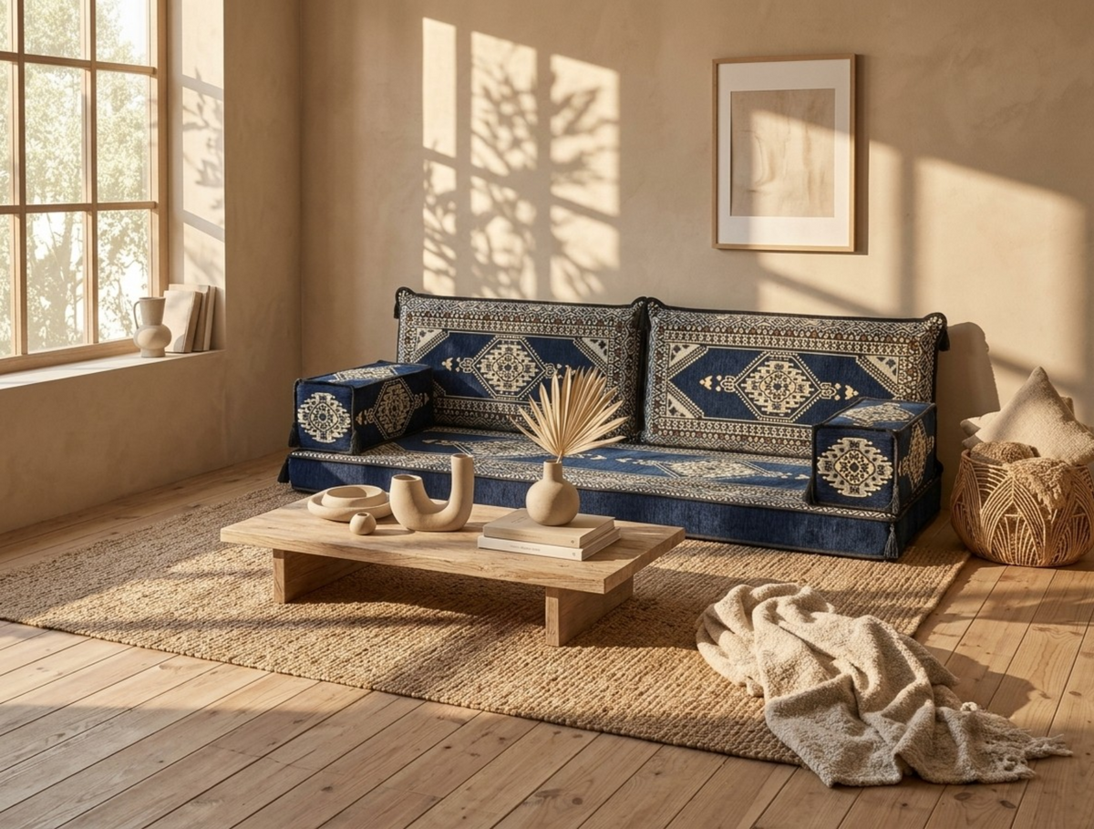 Hochwertiges Majlis-Home Royal Design, elegante Einrichtung mit detaillierten Mustern und stilvollem Dekor.