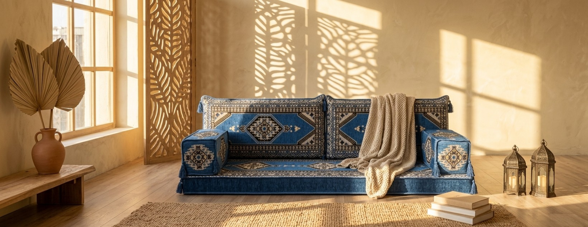 Majlis-Home ROYAL Design mit elegantem Muster, hochwertiger Stoff, ideal für stilvolle Wohnraumgestaltung