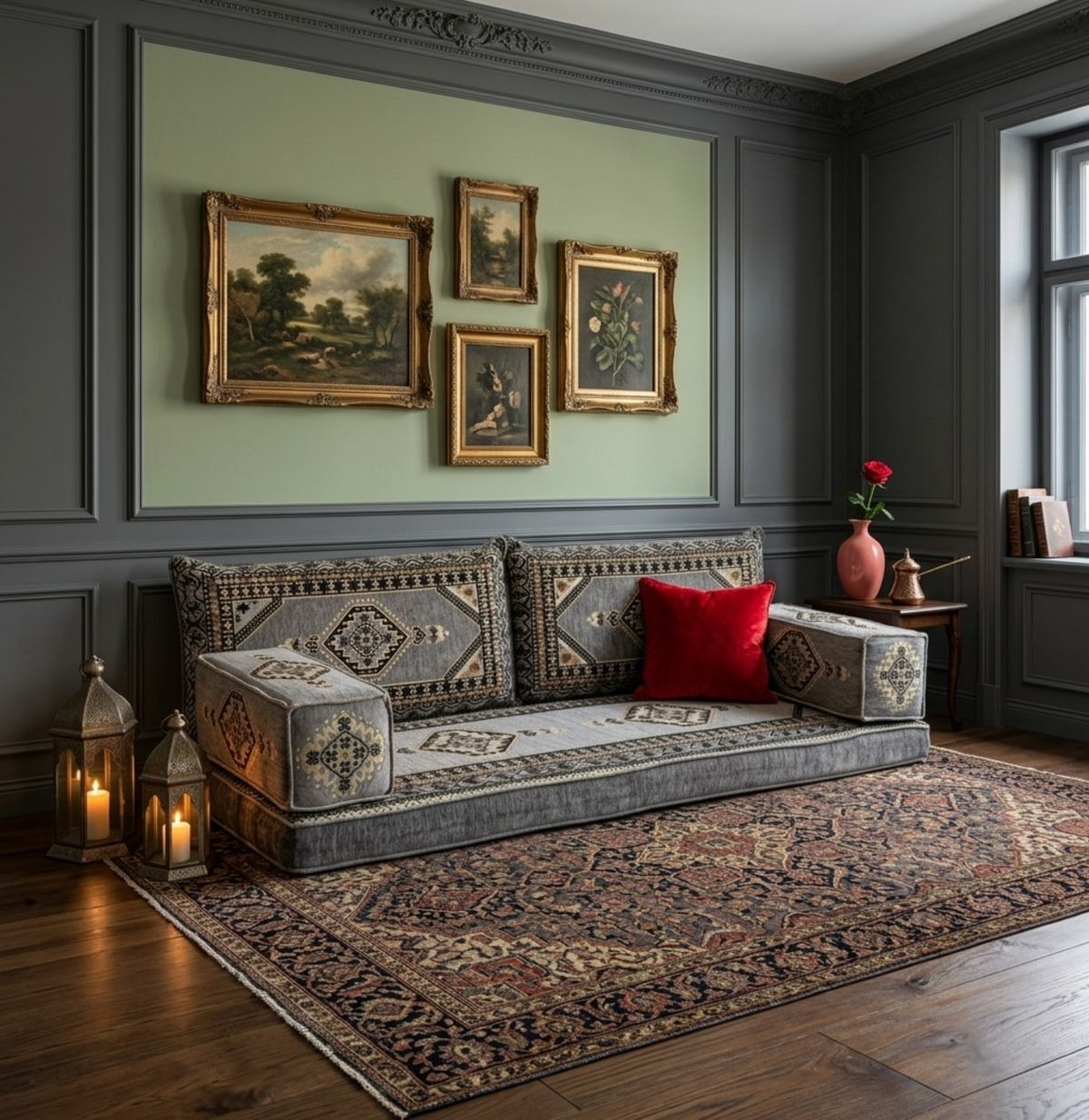Majlis-Home ROYAL Design mit eleganten Mustern auf weißem Hintergrund, stilvolle Dekoration für das Zuhause