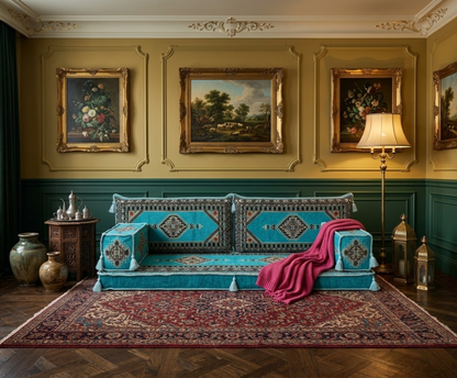 Majlis-Home ROYAL Design mit eleganten Mustern und kräftigen Farben, perfekt für stilvolle Wohnräume