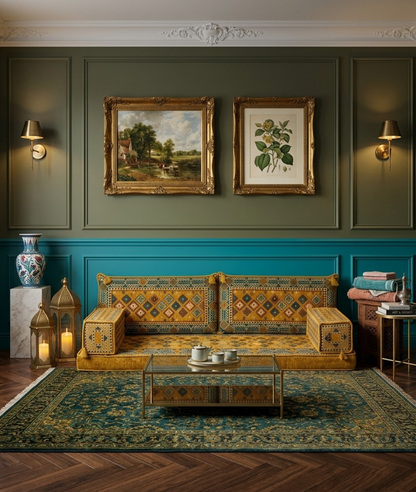 Mosaik-Fliese von Majlis-Home mit buntem, geometrischem Design auf hellem Hintergrund, perfekte Dekoration für Wand und Boden.