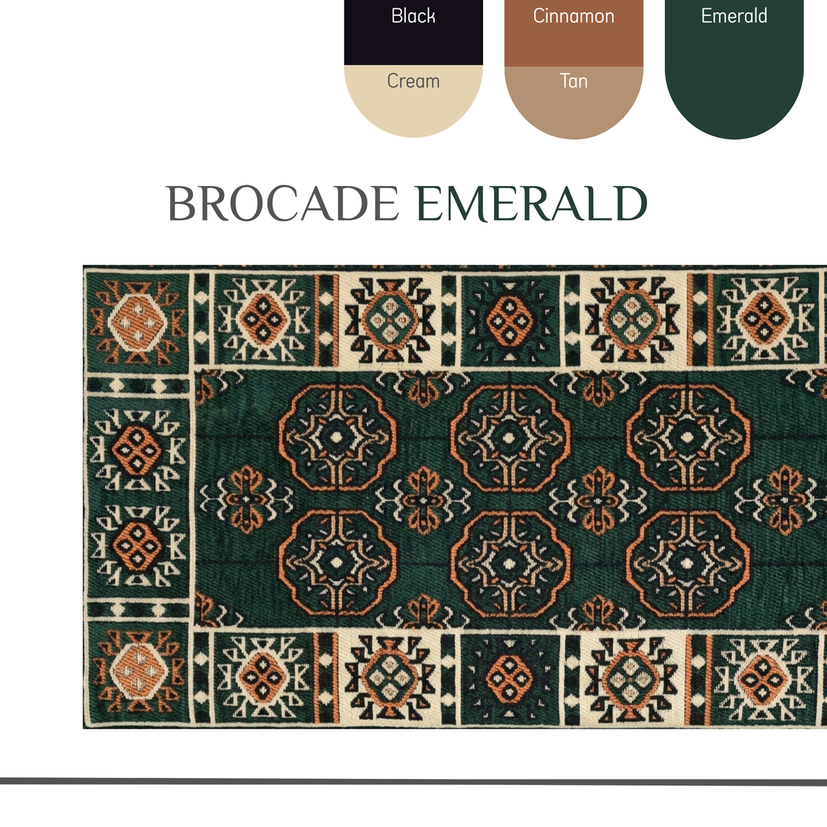 Dekorativer BROCADE Stoff von Majlis-Home mit eleganten Mustern auf hellgrauem Hintergrund, ideal für Heimtextilien