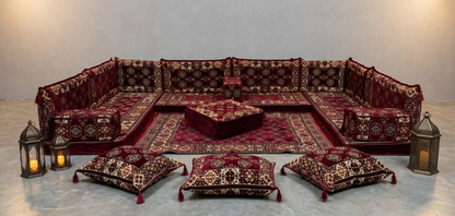 Majlis-Home Brocade Stoff mit eleganten, detaillierten Mustern, ideal für dekorative Textilien und Heimtextilien.